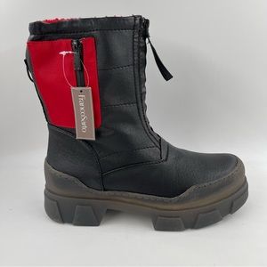 NEW! Franco Sarto Women’s Galaxy Black Red Waterproof Platform Boot - Size 9.5